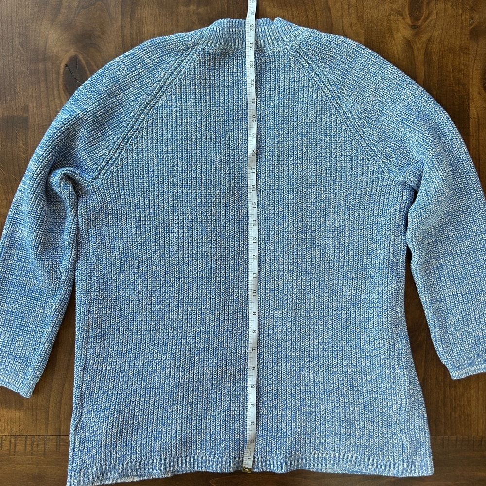 Blue Knit Cotton Cardigan - Picture 4 of 5